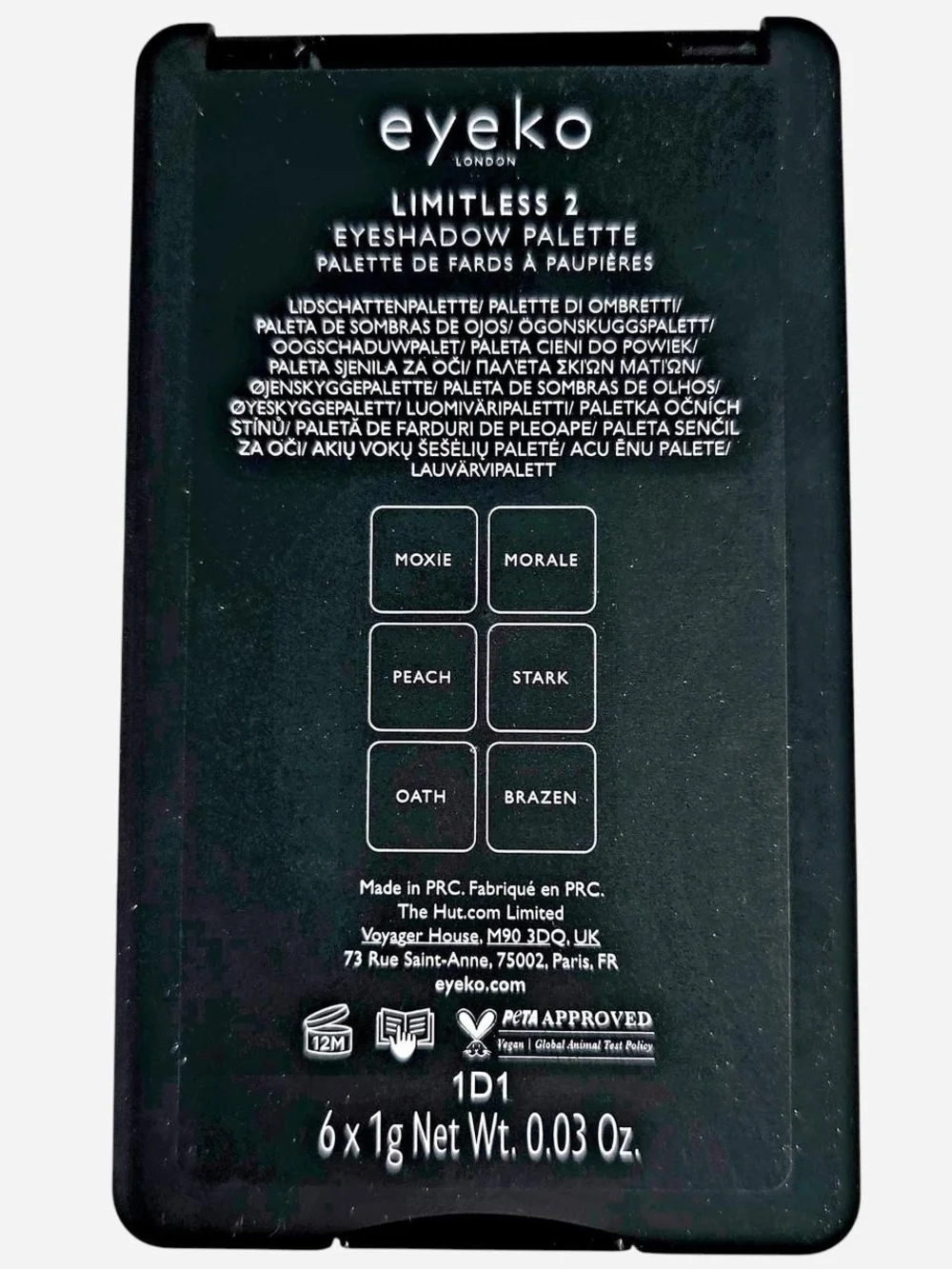 Eyeko Eyeshadow Palette 2 - Limitless Six-pan High Pigment Nude-Toned Colors